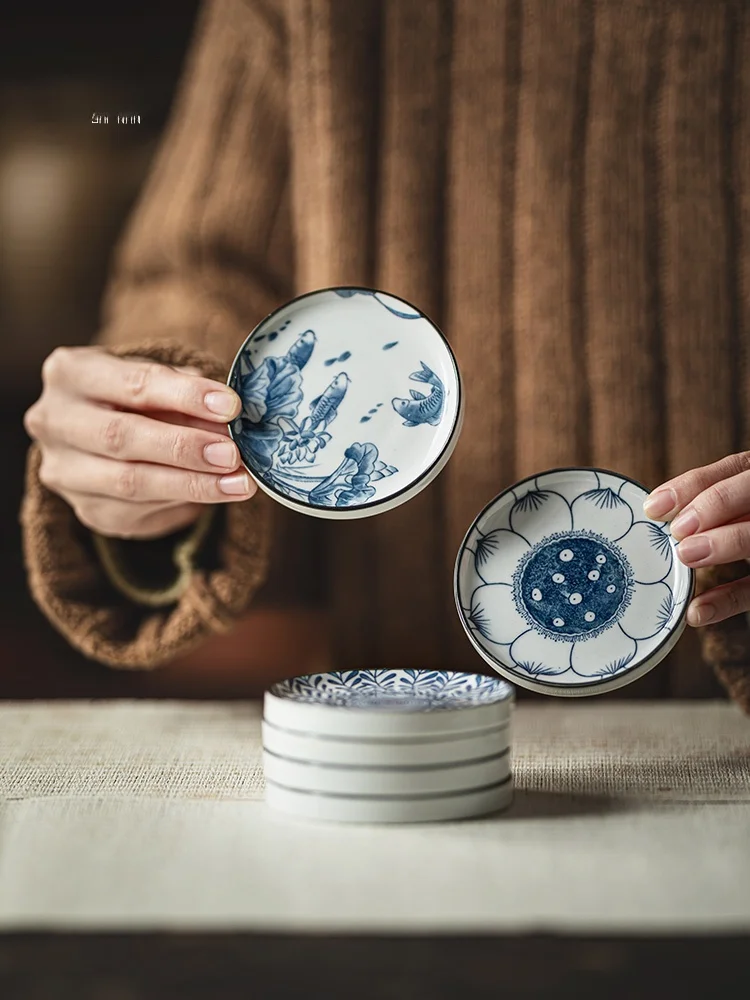 

Chinese Sle Blue And White Porcelain Cerc Dert Plate Engagement Wedding Cake Tray round Microwave Oven Se Di