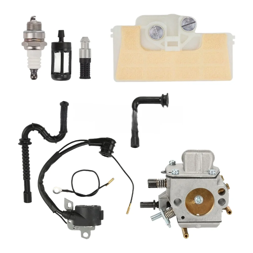 Chainsaw Carburetor Ignition Coil Air Filter Oil Line Fuel Filter Spark Stopper Set for For MS290 MS390 MS440 MS310