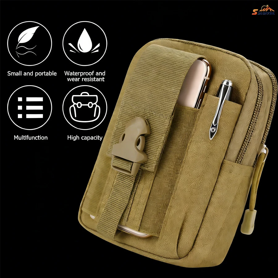 

Tactical Waist Bag,Universal EDC Waist Bag Belt Pouches, Outdoor Belt Bags Gear Tool Gadget Pocket with Cell Phone Holster