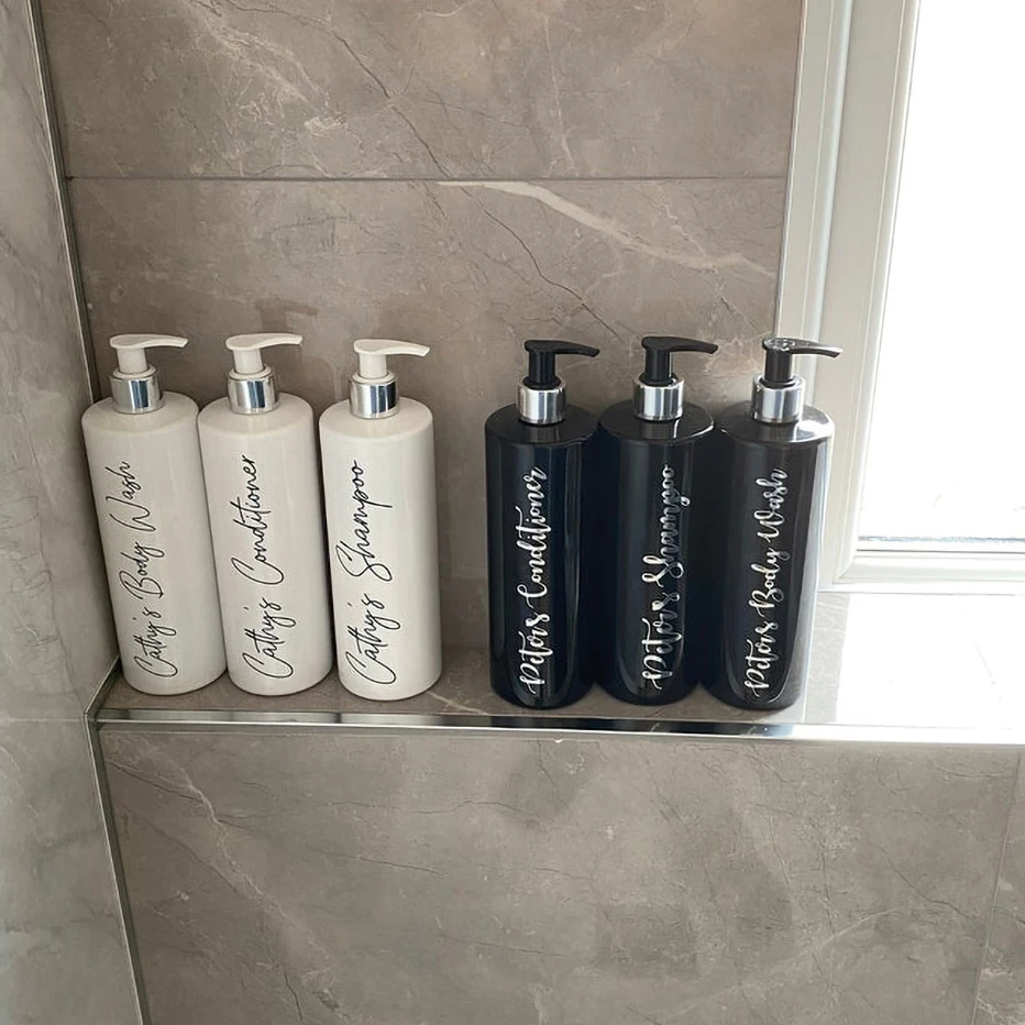 3Pcs Refillable Shower Shampoo Conditioner Bottle Dispenser 500ml Bathroom Lotion Empty Bottle Plastic Container Farmhouse Decor