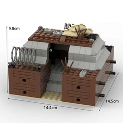MOC building block model ornament, multiple trench combination kits for battlefield defense works, 16x16 hole bottom plate Toys