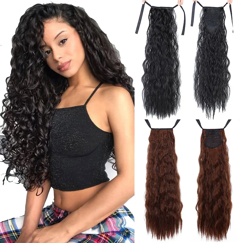 

Corn whisker wig, ponytail, women's tied synthetic high-temperature silk, fake ponytail