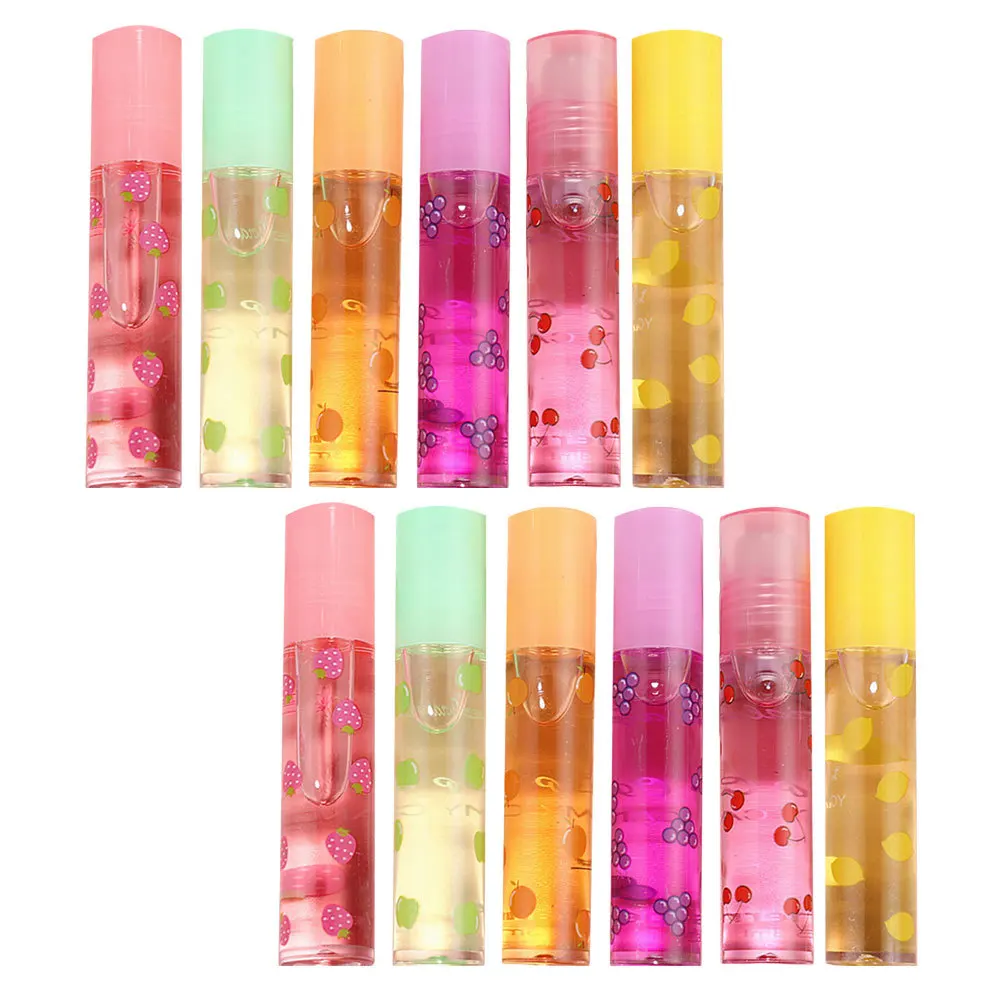 12Pcs Premium Transparent Lip Gloss Set Hydrating Colorless Formula Improves Dryness Portable Cute Design Perfect Gift for Women
