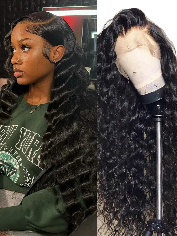

300 Density Loose Wavy Human Hair Wigs HD 13x6 Loose Deep Wave Lace Frontal Wigs 40 Inch 13x4 360 Full Lace Front Wigs For Women