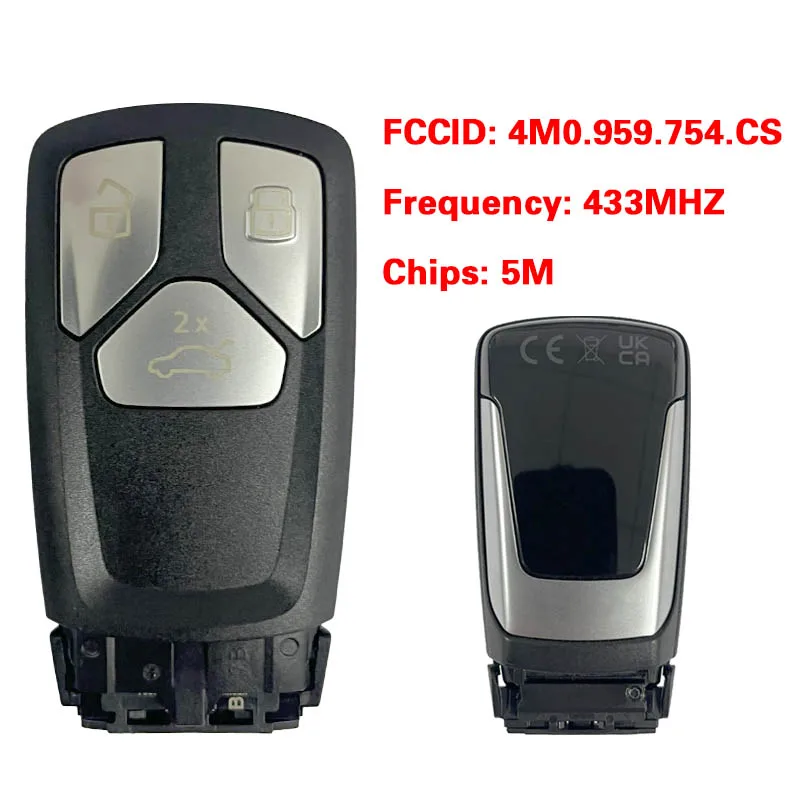 CN008141 Suitable for Audi original remote control key 3buttons 433Mhz 5M chip FCC: 4M0 959 754 CS Keyless GO