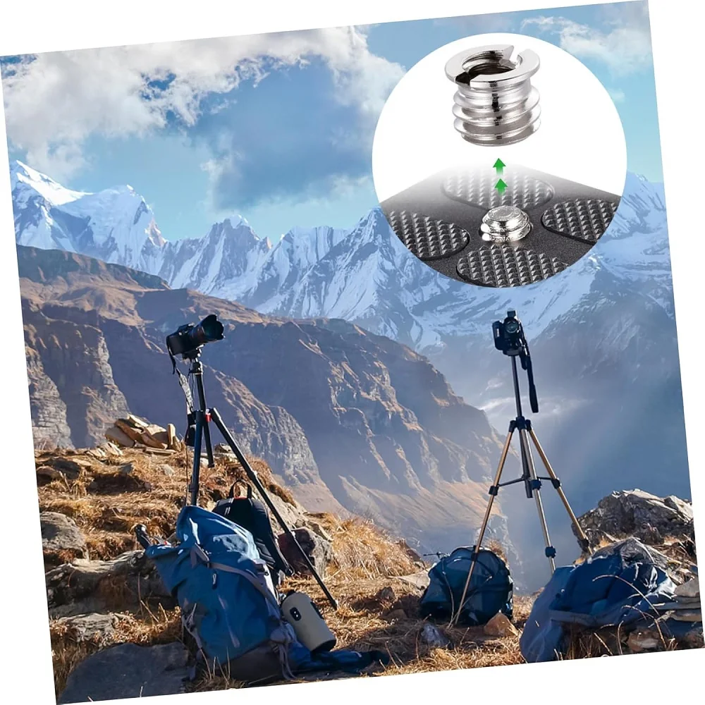 10 قطعة ﻿   العالمي كاميرا محول المسمار 1/4 إلى 3/8 بوصة تحويل الجوز ترايبود Monopod Ballhead جبل الملحقات لحامل الضوء