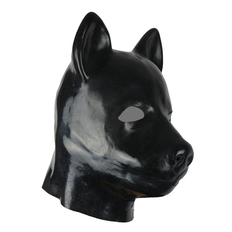 Máscara de perro de látex, capucha de goma de cabeza completa, molde 3D, fetiche Unisex para hombre y mujer, disfraces de Halloween, cabeza