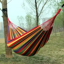 Comfortable canvas hammock chair durable indoor/outdoor swing seat for garden, patio, camping, home leisure