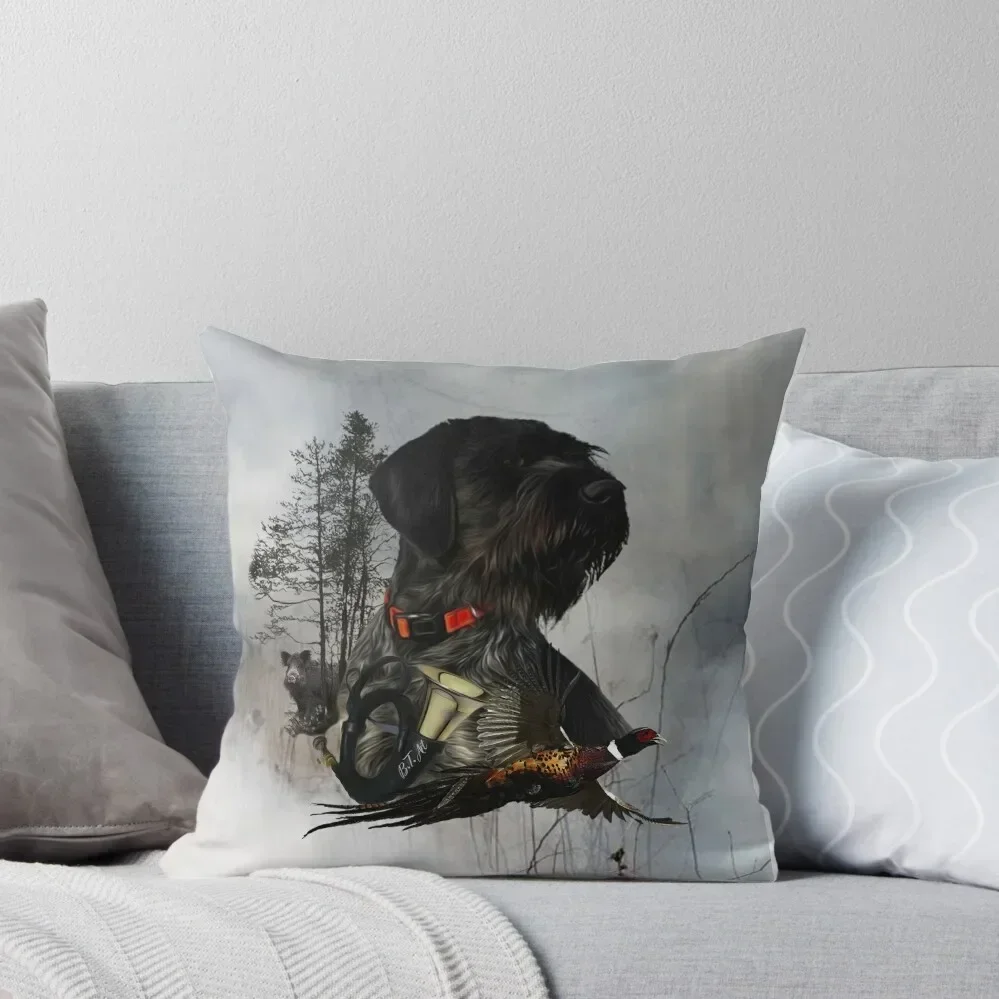 

German Wirehaired Pointer , Gun dog Throw Pillow Cushions For Sofa luxury decor luxury sofa pillows pillow