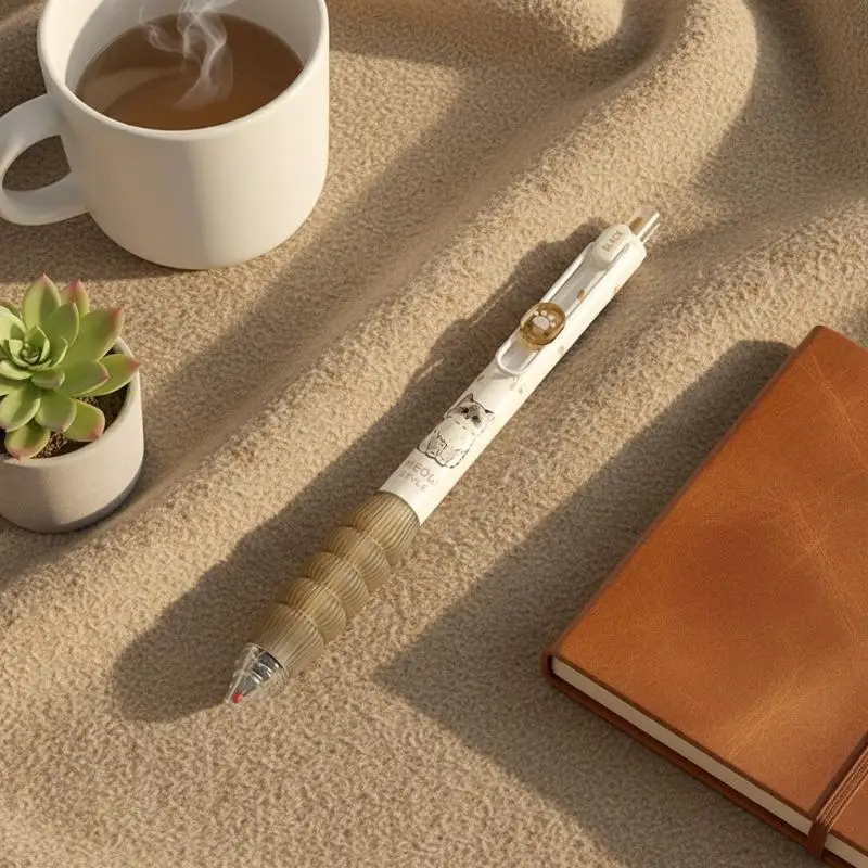 

Набор из 4 милых гелевых ручек в стиле кавай с кошачьим дизайном, выдвижные, с удобным захватом, черные чернила, для студентов и канцелярских принадлежностей