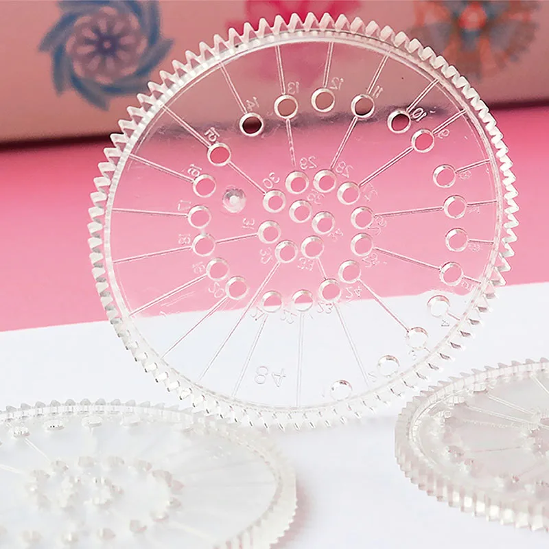 23pcs Transparent Flower Ruler Set Spirograph Drawing Ruler Tools Set - Create Stunning Spiral Drawings with Magic Templates