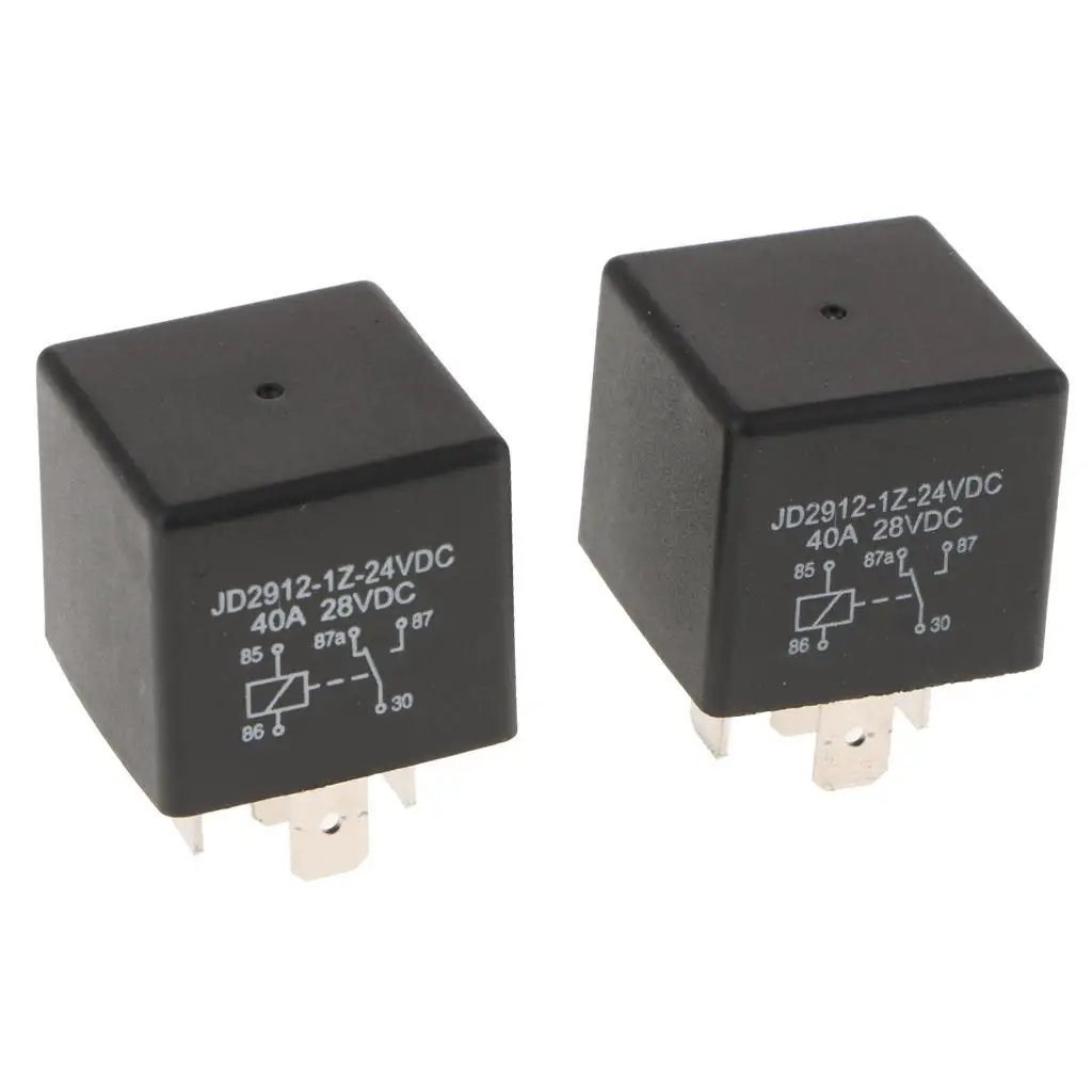 2x Universal Car Automotive Truck 24V DC 40Amp AMP Relay 5Pin Black