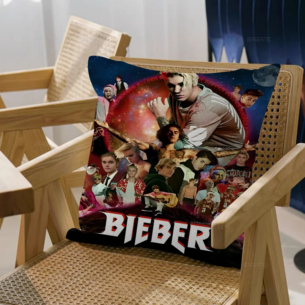 Justin Bieber Cushion Cover Inches Farmhouse Decor Home Throw Pillow Covers For Couch Decorations