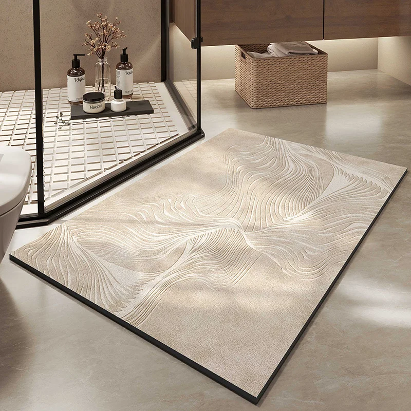

Коврик для ног из диатомита в ванной комнате, коврик для ванной комнаты, современный минималистичный стиль, аксессуары для дома, прямоугольник, нескользящая настройка