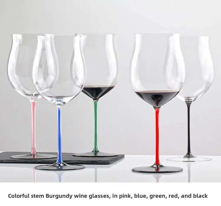 Luxury Crystal Wine Glasses Black Bow Tie Highball Glasses Large Belly Red Pole Wine Cups Elegant European Style Handmade Gla...