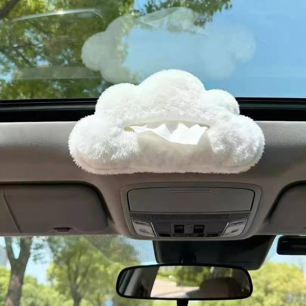 Tissue Cover Cloud Shaped Tissue Boxes Car Interior Suspension Creative Paper Towel Storage Car Storage Organization