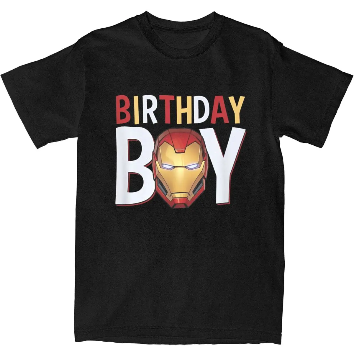 Avengers Iron Man Birthday Boy T Shirt Fashion T Shirts Short-Sleeved Y2K Retro Tshirt 100% Cotton Round Neck Oversize Tees