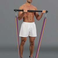 1Set Pull Rope Bodybuilding Resistance Bands Set Multi-function Tensioner Suit Muscle Training Belt Elastic Bands