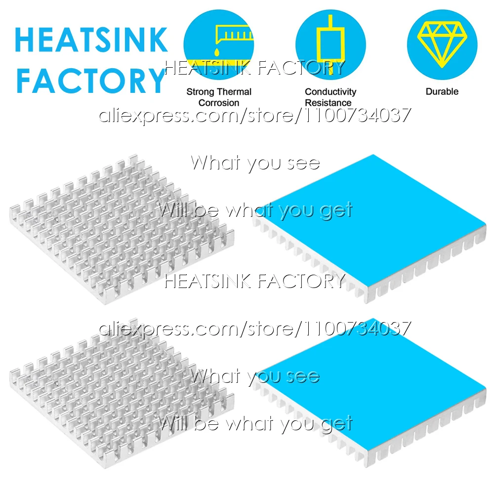 40x40x5mm Silver Zigzag Aluminum Pin Fins Heatsink Radiator Cooler Heat Sink Cooling for LED Power IC Transistor Module PCB