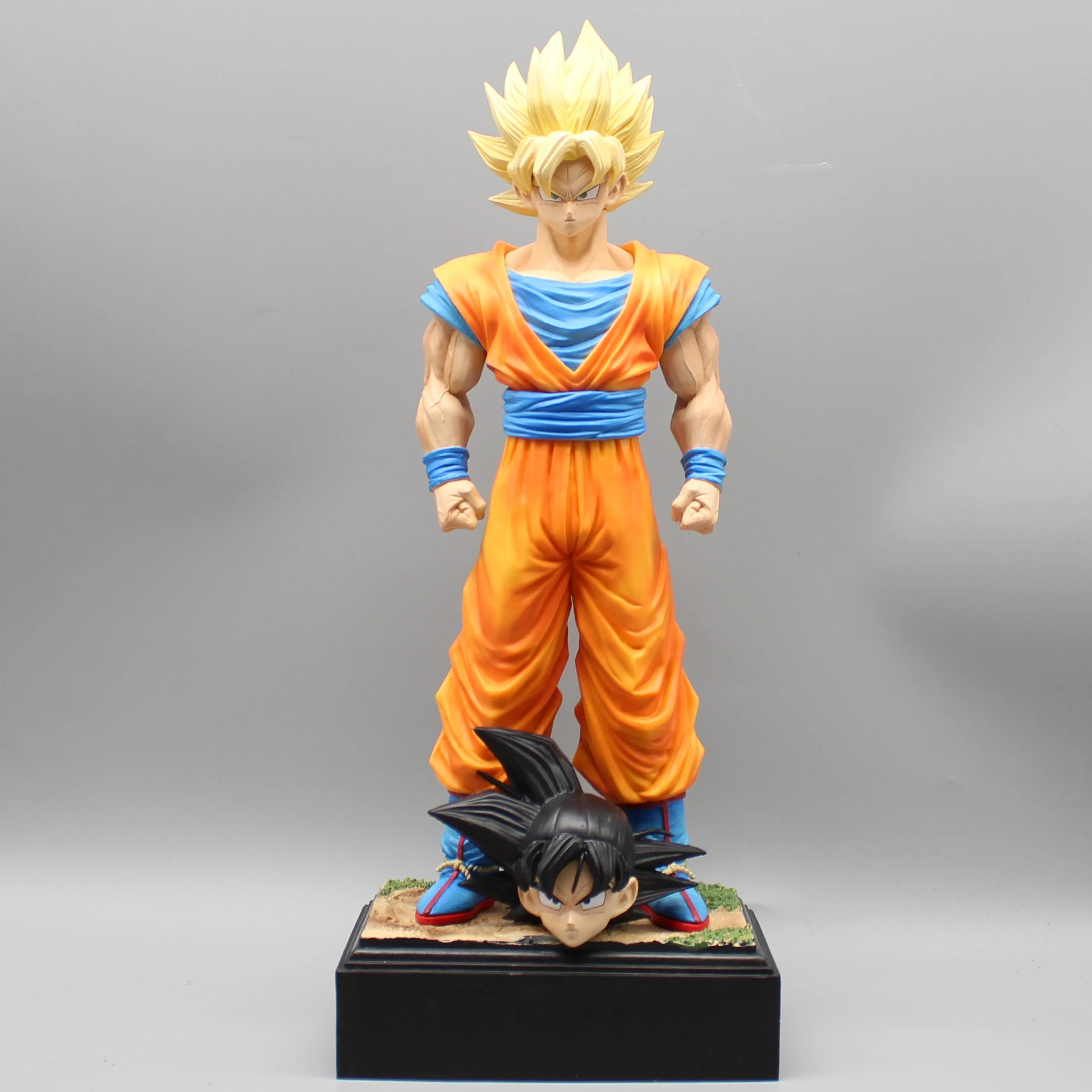 33cm Dragon Ball Fighter Z Anime Figure Super Saiyan Son Goku Gk Statue Decoration Double Headed Interchangeable Toy Gifts