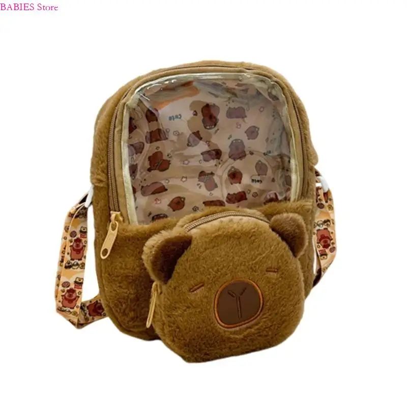 

C9GB Stylish Capybara Backpack Plush Crossbody Shoulder Bag For Various Occasion