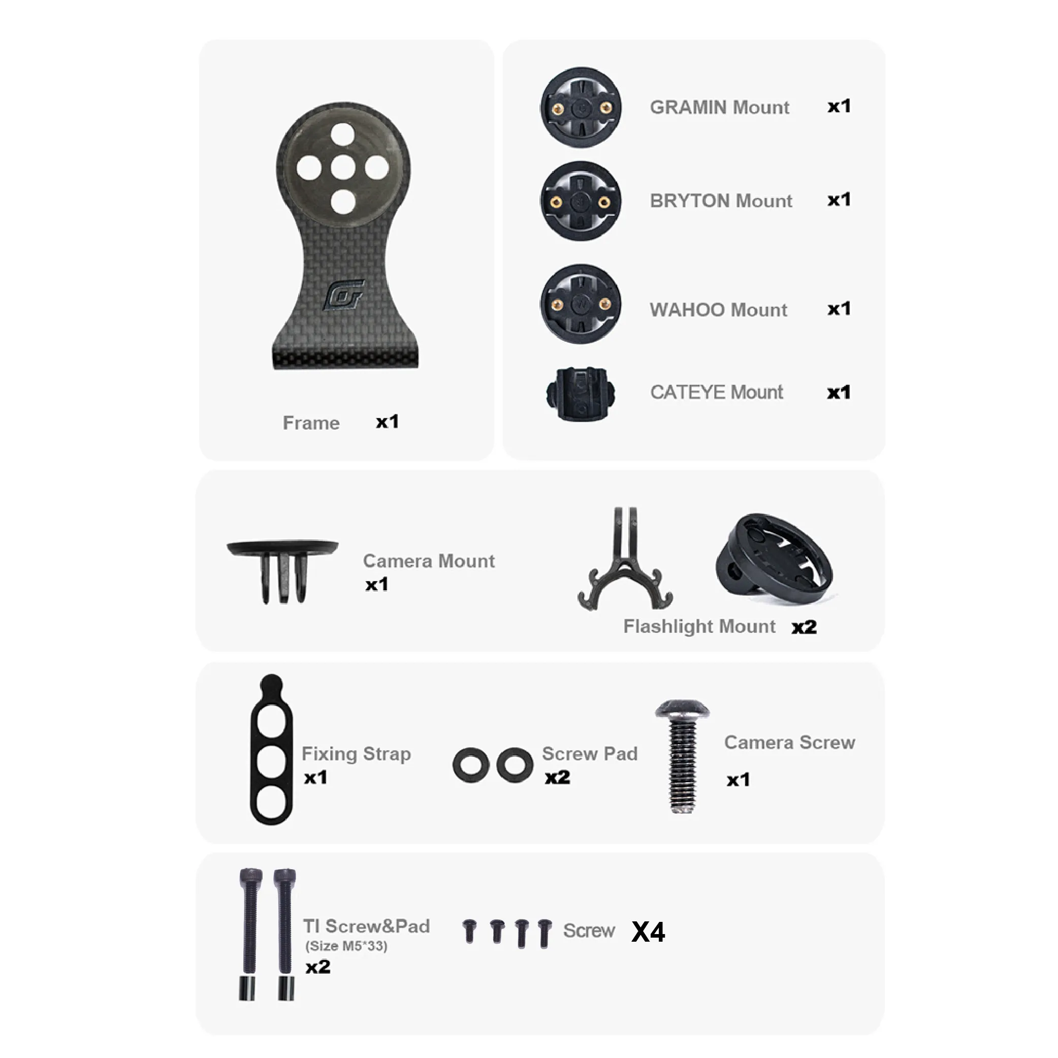 OGEVKIN Bike Stem Extension Carbon Computer Mount Holder Rack for GPS/Cycling Computer/Camera/Light Bicycle Accessories 3K Black