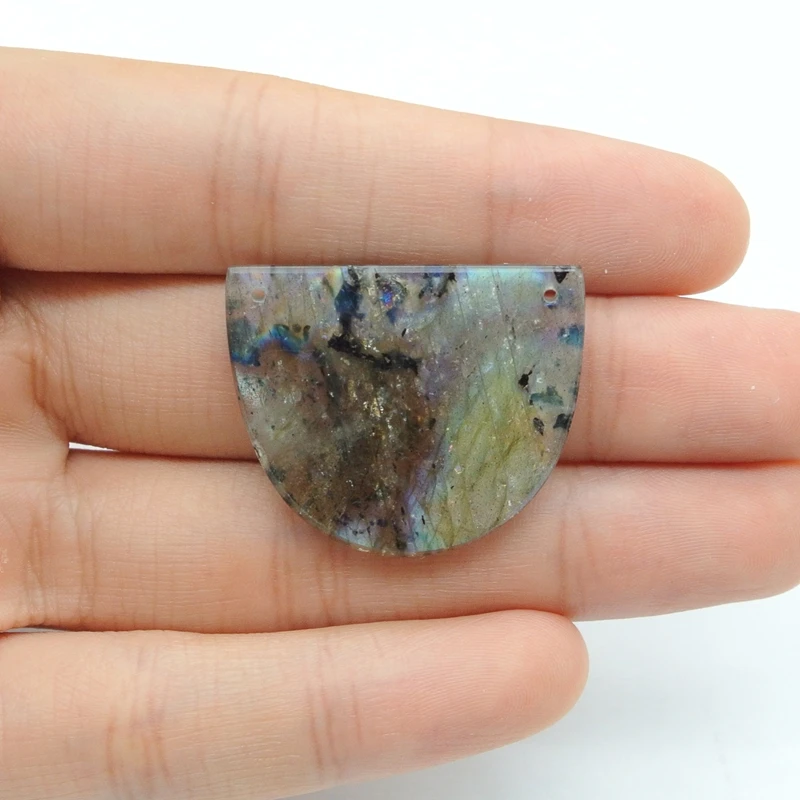 

Унисекс натуральный камень лабрадорит кулон бусина 30x24x3 мм двойные отверстия 4,9 г модные ювелирные изделия ожерелье аксессуары