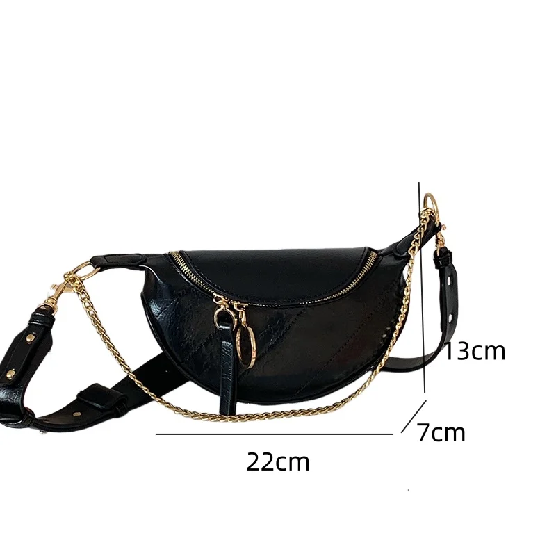 Women New Fashion Shoulder Bag Waist Packs Chain Bag Jiaozi Bao Trend Lady High Quality Crossbody Bag Web Celebrity Small Bags