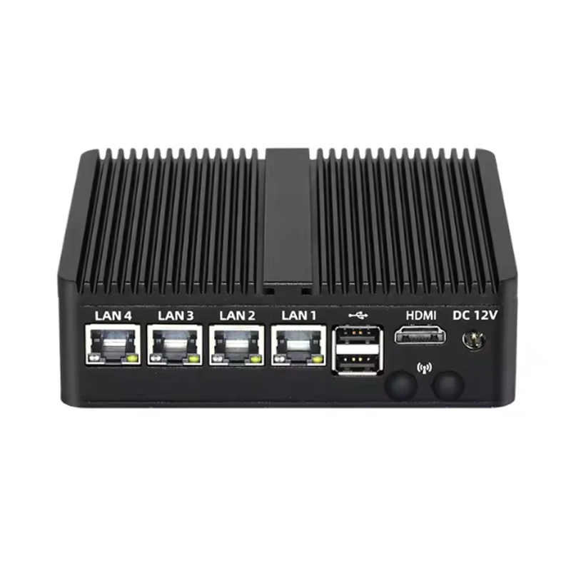 4x2.5G i226V LAN Fanless Mini PC Router morbido HD 2xCOM intel Celeon J6412 N150 N97 N100 N305 Computer Firewall Apparecchio Sever
