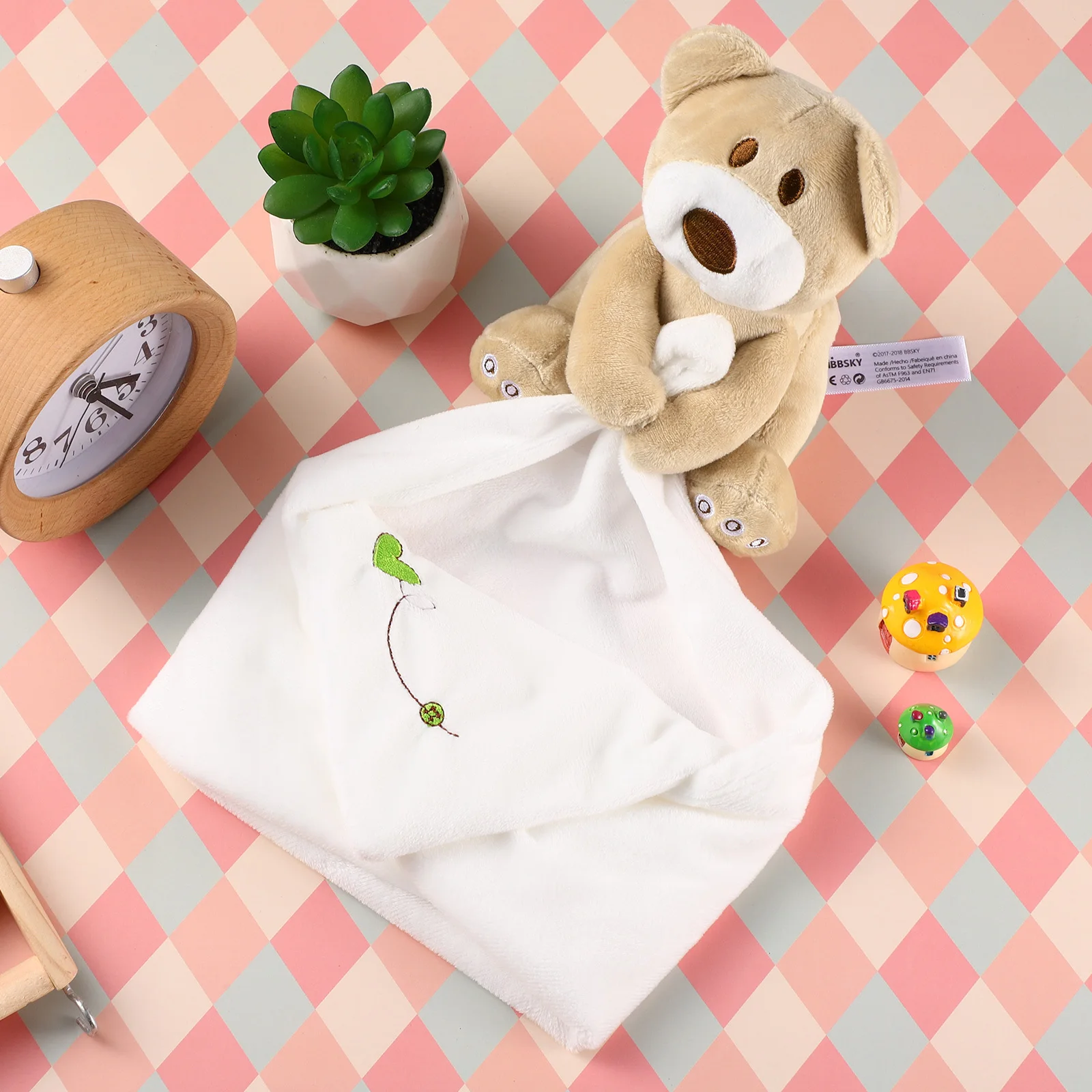 بطانية أمان الدب الرائعة للأطفال - لحاف من الألياف اللدنة المصنوعة من القطن الناعم مع شخصية كرتونية مرفقة، نوم مهدئ #2