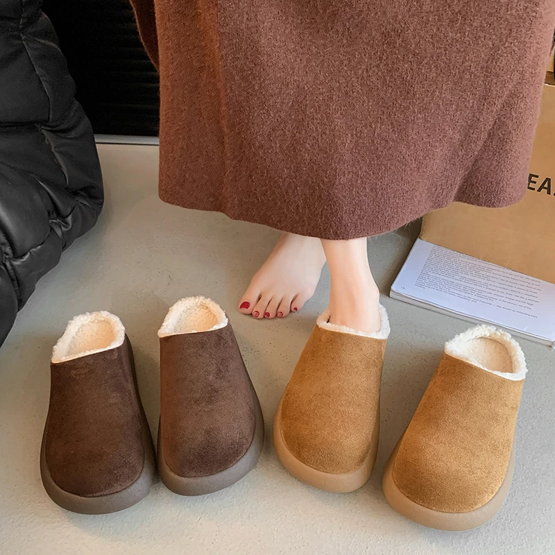 أحذية قطنية نسائية شتوية من الصوف 2025 أحذية ثلج جديدة دافئة ومقاومة للبرد ونعل منصة #4