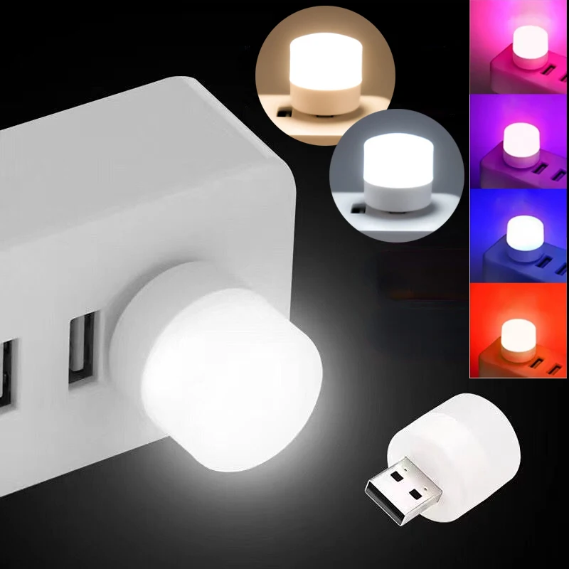 USB Plug Lamp LED Small Book Lamp Eye Protection Portable Mini Night Light Power Bank Charging 1/2/5 PCS Bright Reading Light