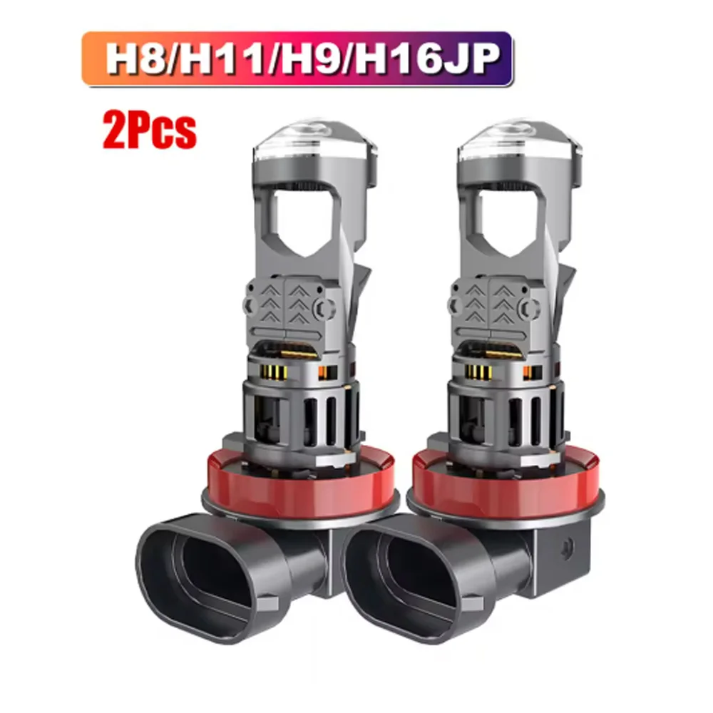 120W H11 H8 H16JP LED Headlight Mini Lens Projector H8 H4 H9 HB3 9006 HB4 H8 50000LM 1:1 Mini Wireless Plug&Play Fog Light Turbo