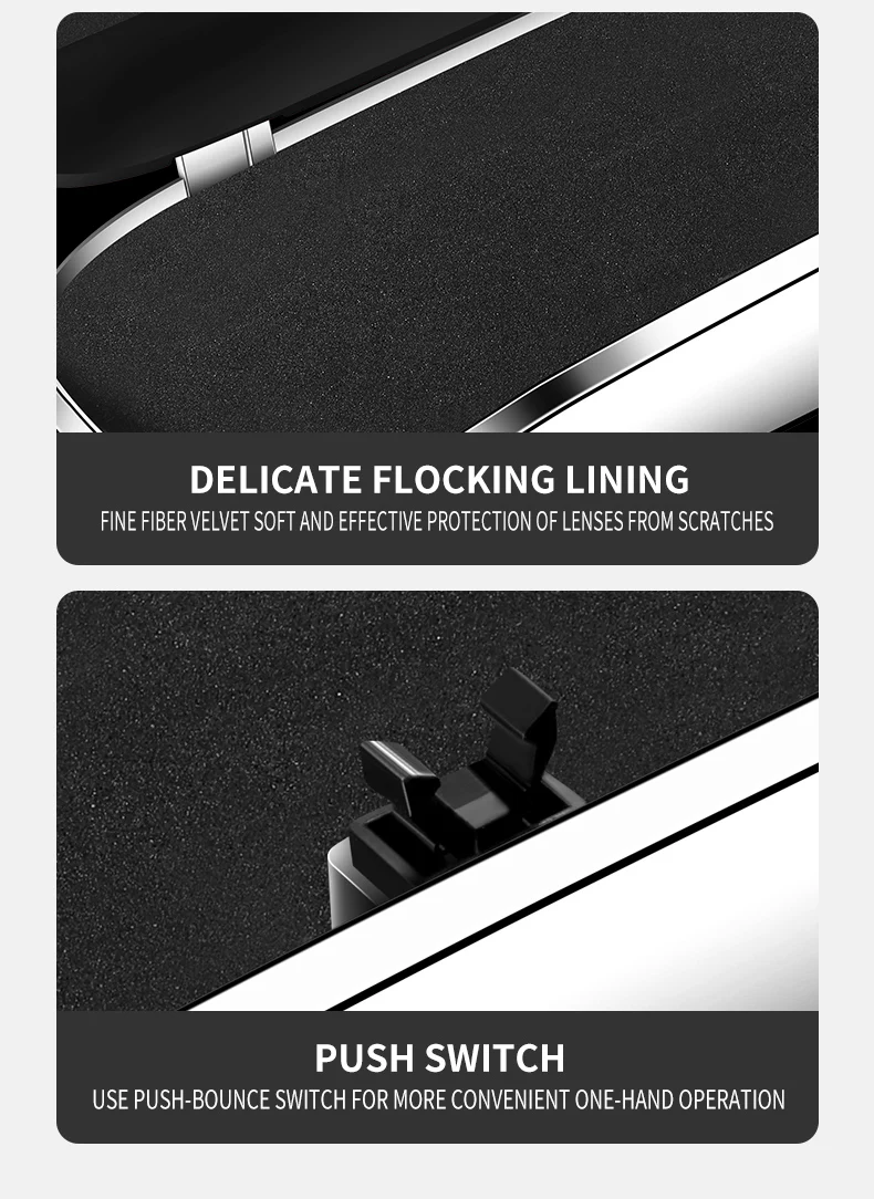 Auto-Brillenetui, Tragbarer Sonnenbrillenhalter fürs Auto, Innenraum-Brillenhalter, Sonnenschutzpanel – Detail 13