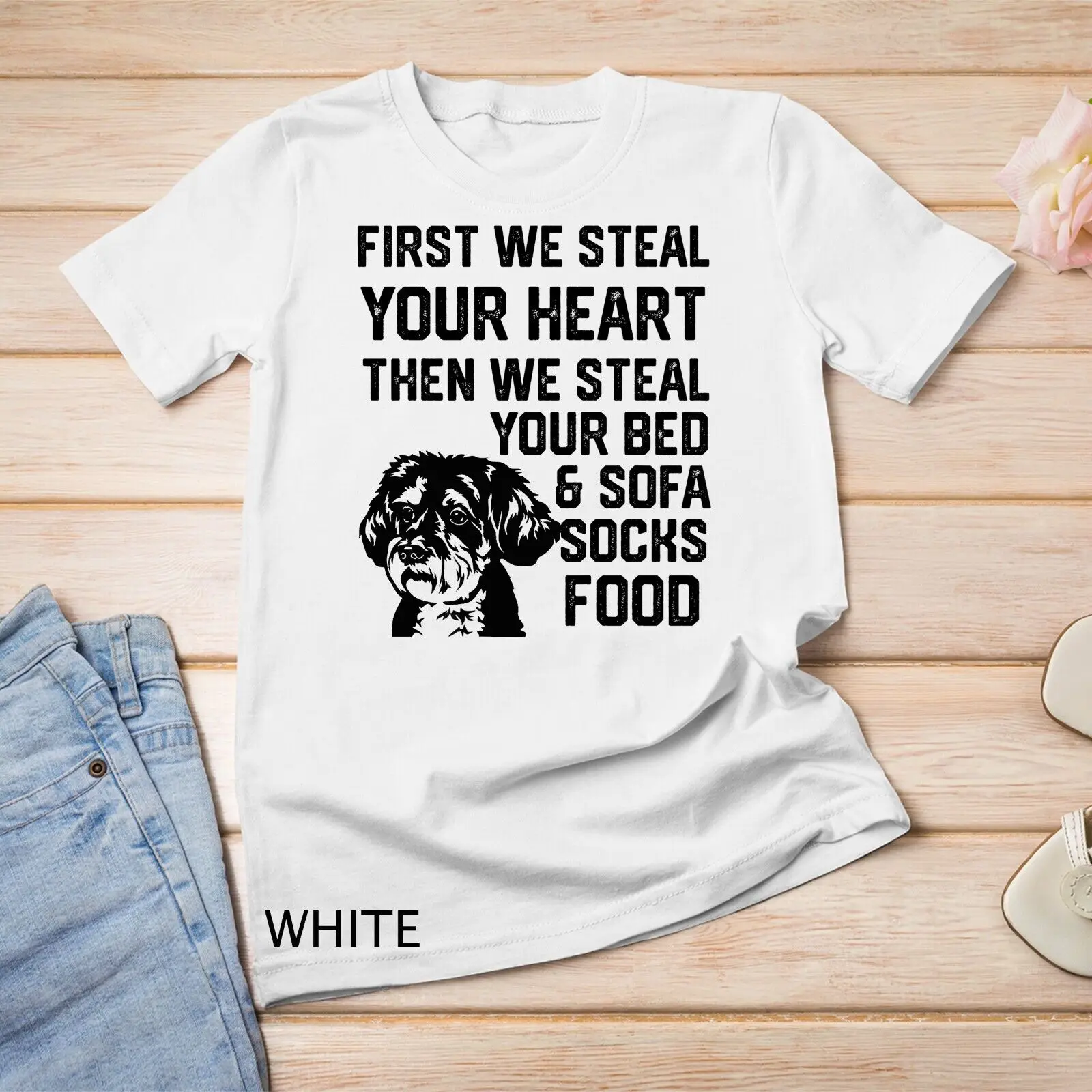 

Schnoodle Steal Your Heart Steal Your Bed and Sofa food Premium Unisex T-shirt