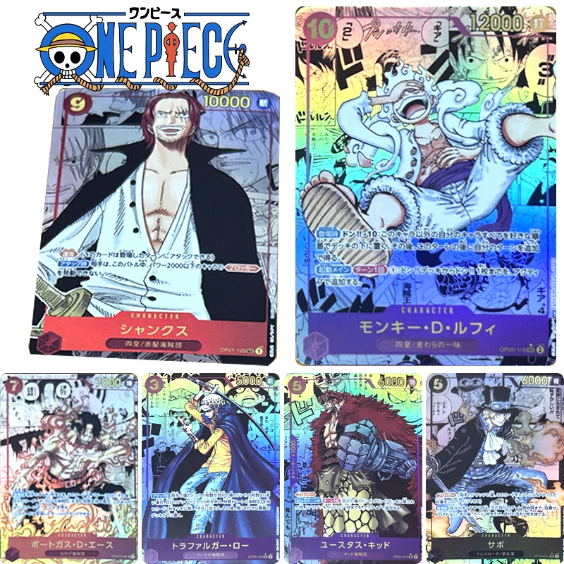 Personnages d'anime One Piece, Monkey D. Luffy Shanks DIY Zones Emade Collection Flash Card, Jouets de jeu, Cadeau de Noël et d'anniversaire