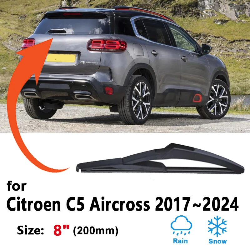 Car Rear Wiper Blade For Citroen C5 Aircross 2017~2024 Accessories 2019 2020 2021 2022 2023 Auto Windshield Brushes Cleaning