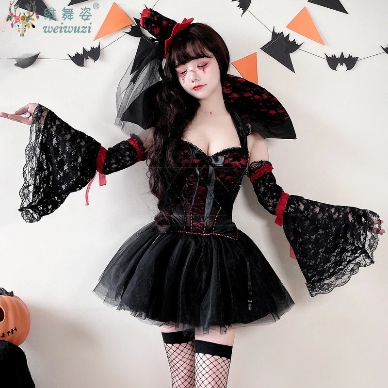 

Halloween Costume Adult Women Dark Angel Witch Princess Goddess Cosplay Costume Sexy Gothic Darkness Lolita Dress Vampire Queen