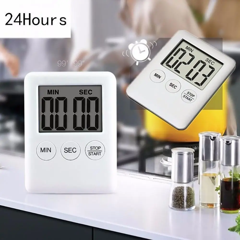 Timer Cooking Countdown Alarm Clock Digital Magnetic Square LCD Kitchen Tools