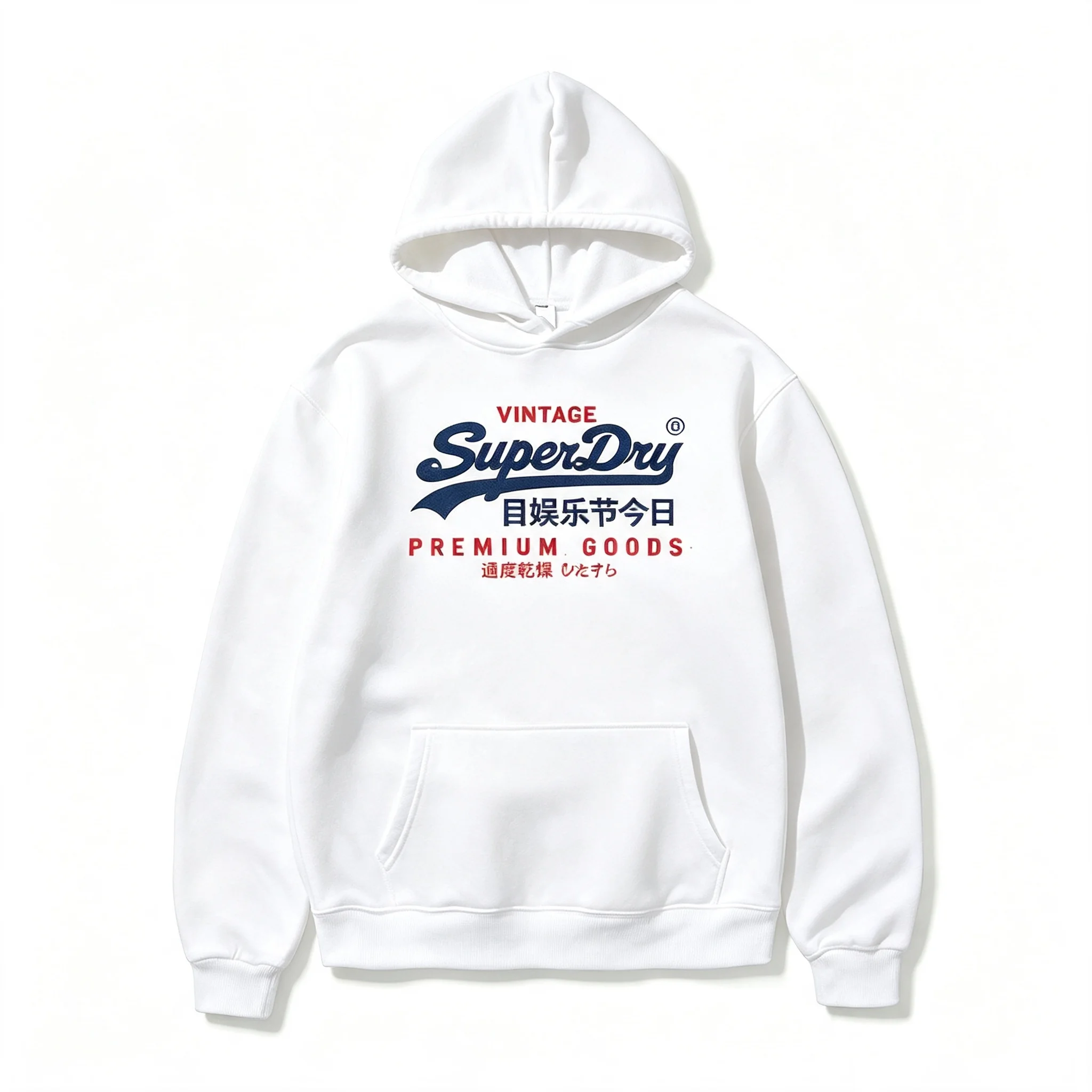 Herren Vintage Hoodie im japanischen Stil, SuperDry-inspirierter Grafikdruck-Sweatshirt, Streetwear Pullover mit Kapuze, Neuheit 2026 – Detail 7