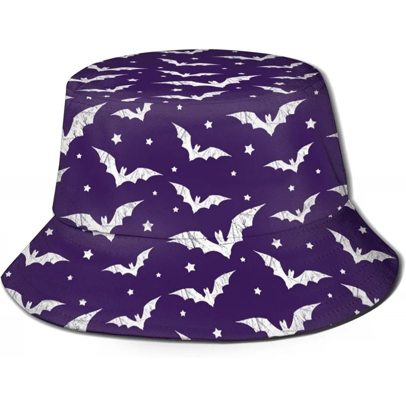 

Halloween men's and women's casual fashion classic bat bucket outdoor fisherman hat