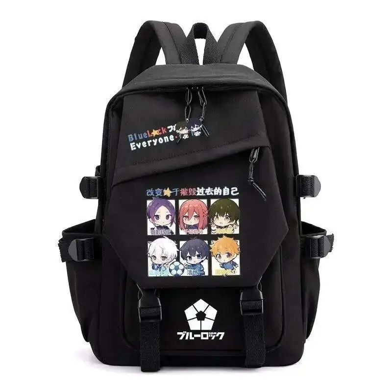 Juego de Anime negro verde rosa blanco azul cerradura estudiantes adolescentes Mochilas escolares Mochilas de gran capacidad para