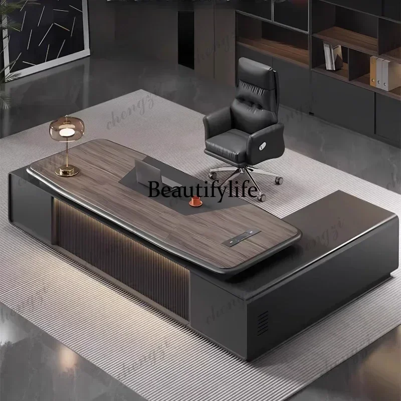 P182 P182 Light Luxury High Quality Office Desk Organizer L Shape Designer Computer Desks Chair Secretary Conference Bureau Home