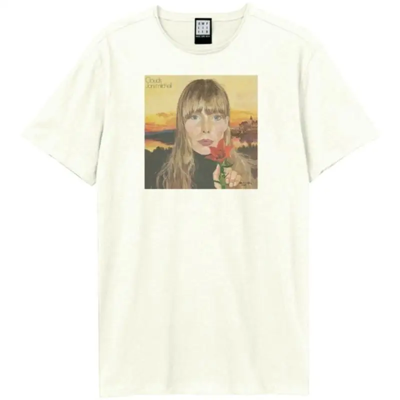 Joni Mitchell Clouds Amplified Vintage White T shirt