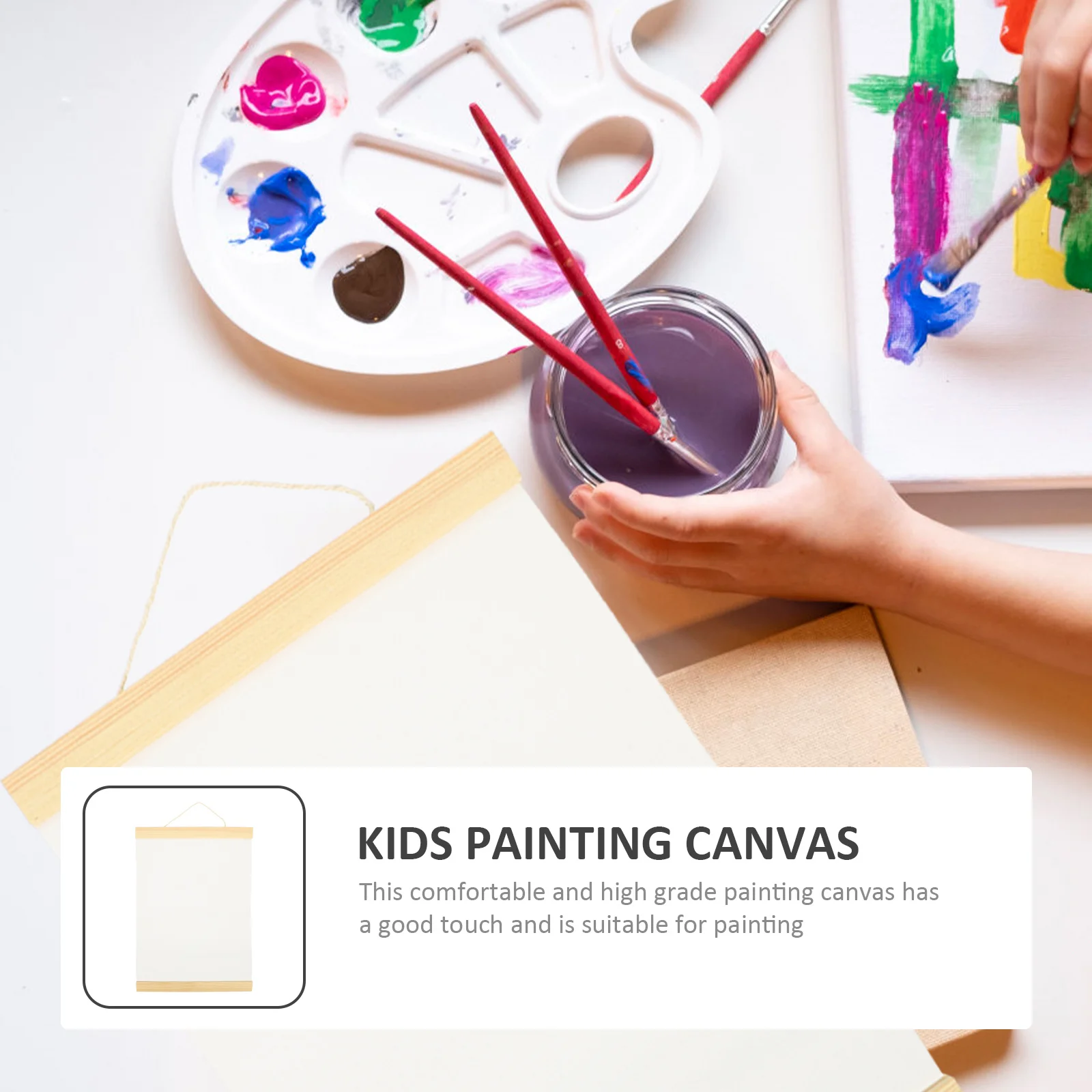 

3pcs Oil Blank Canvas For Kids Cloth Diy Art Kids Painting Cloth Supplies Home Office Gallery Wall Decor Painting