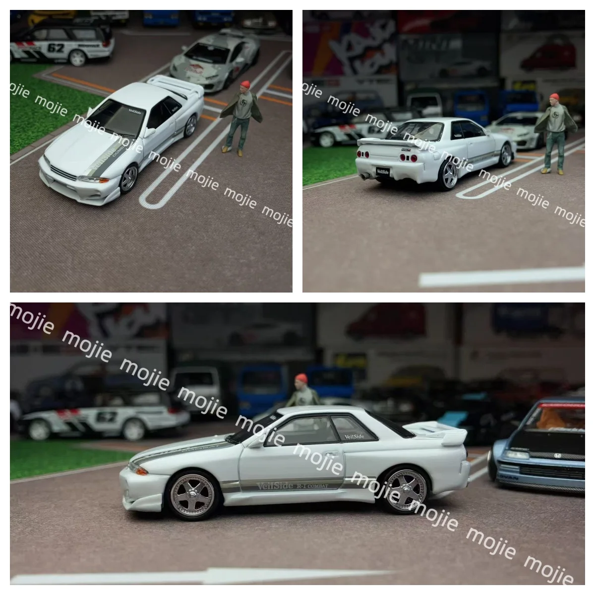 

Mini GT 1/64 Skyline GT-R R32 VeilSide Combat C-I White RHD w#MGT01066-R With Figure Diecast Model Car