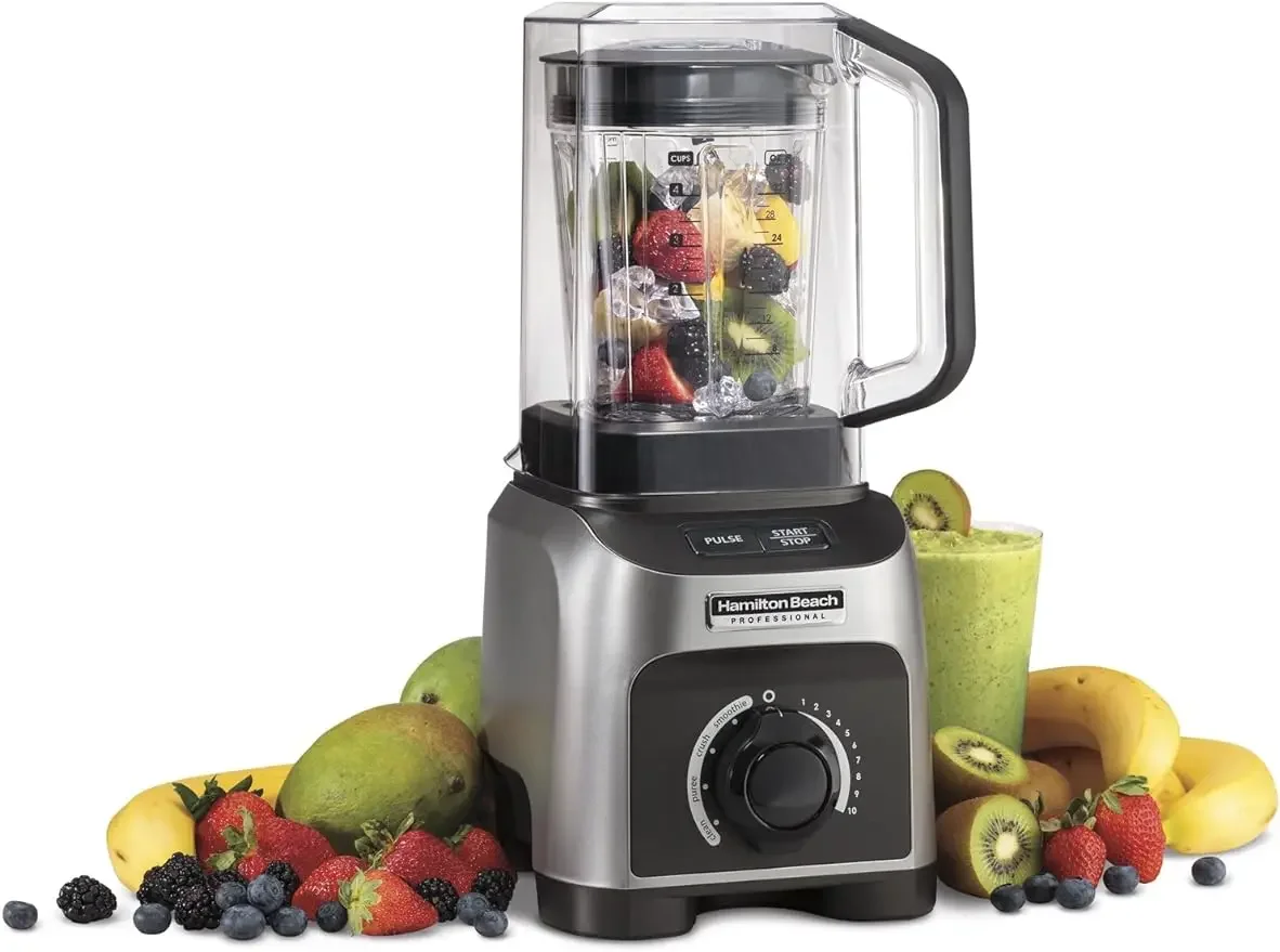 

Quiet Shield Blender 1500W 32oz BPA Free Jar 4 Programs & Variable Speed Dial for Puree Ice Crush Shakes and Smoothies