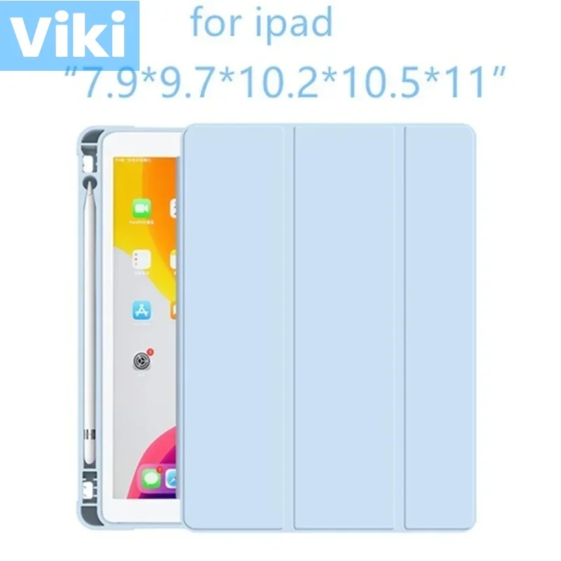 Case for iPad Pro 11 2021 10.2 9th 8th 2018 2017 9.7 Ari 2/3 Mini 5 10.5 2020 Smart Cover For iPad Air 4 10.9 with Pencil Holder