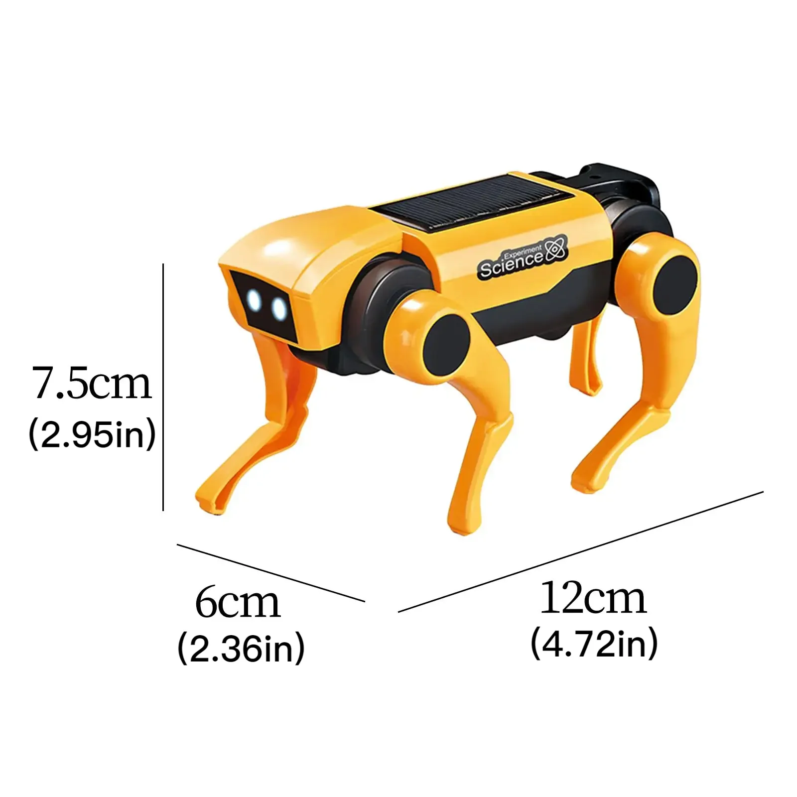 DIY Assembly Solar Robot Kit para crianças, cão mecânico, animal elétrico, bonecas de energia solar, brinquedos educativos com tronco, presente infantil