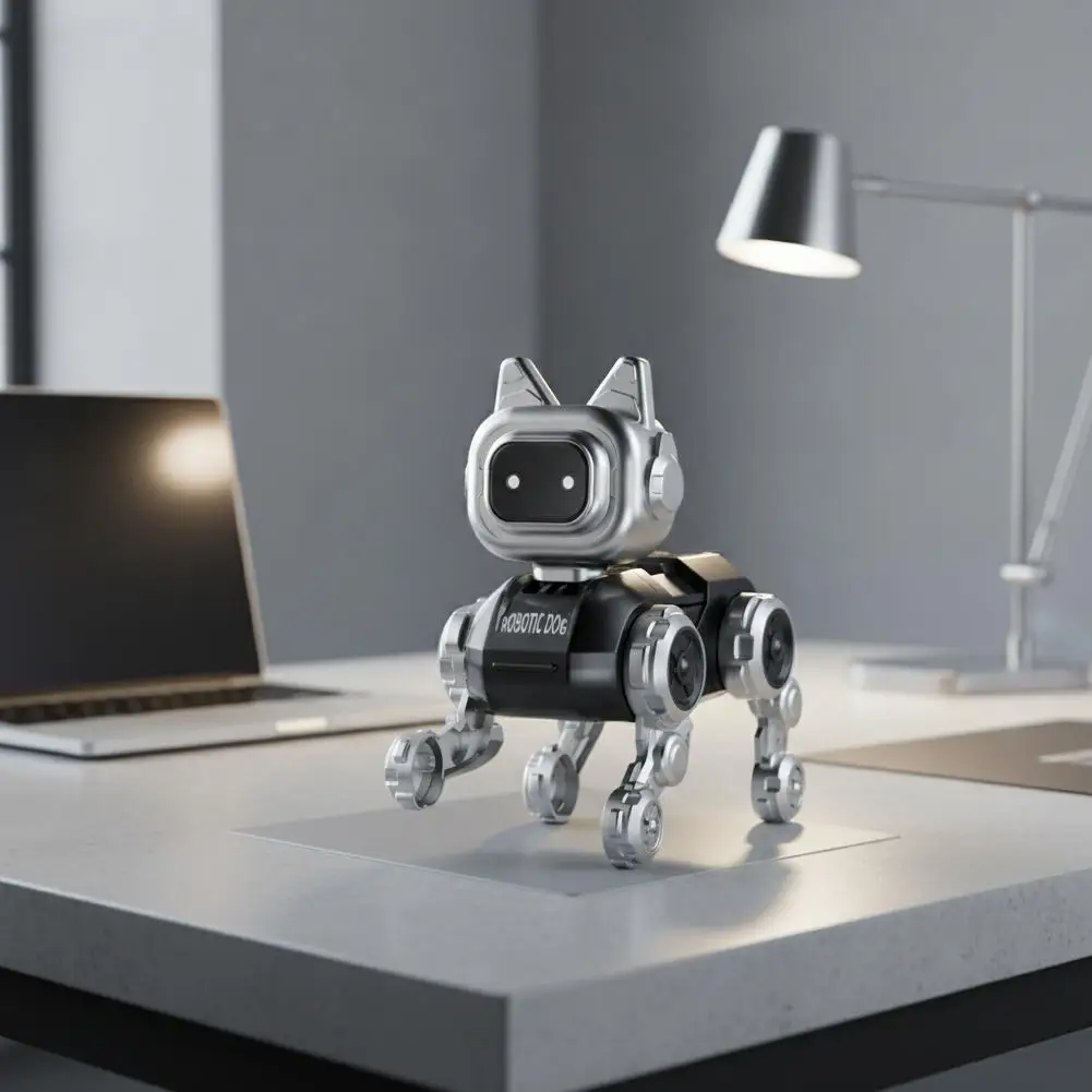 Electric Robotic Dog Toy 7cm High Grade Plastic Futuristic Design for Kids Collectors Birthday Gift Gold Silver Pink Blue C T4V7